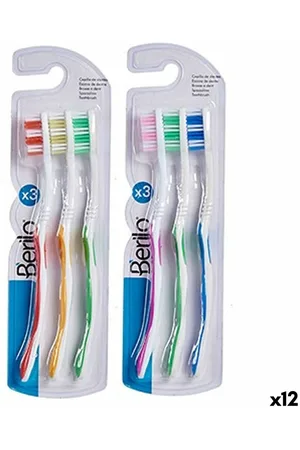 Berilo Set de Higiene Bucal 12 Unidades - Cepillo de Dientes Nailon PVC - Funda Incluida