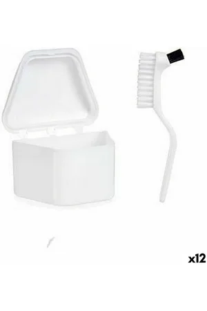 Berilo Set para Dentaduras Postizas Blanco Polipropileno 12 Unidades - Mejora Tu Higiene Bucal