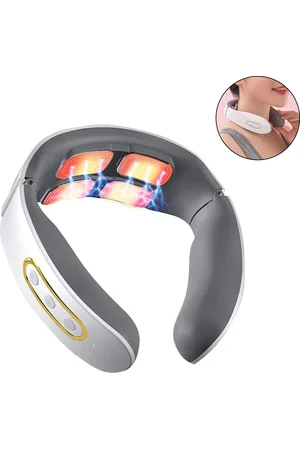NoBrand Masajeador de cuello con calor, alivio del dolor con tejido profundo, portátil manos libres, 6 modos, 9 niveles de simulación de masaje de manos, masaje inteligente para aliviar el dolor, un regalo con bolso gratis