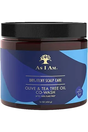 As i am Co Wash/Champú "DRY & ITCHY" Con Aceite de Oliva y Árbol de Té - 454gr - Hidratación y brillo profundo
