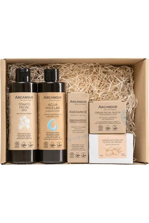 Arganour Pack Facial Routine para Piel Normal-seca: Agua Micelar, Tónica Facial, Radiance, Crema de Noche y Jabón de Argán