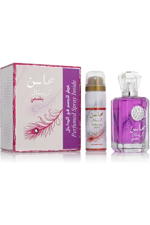 Lattafa Set de Perfume Mujer 2 Piezas Mahasin Crystal Violet * Mahasin Crystal Violet EDP 100 ml + DEO VAPO 75 ml (woman)