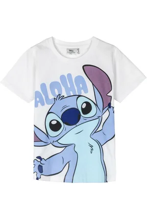 Stitch Camiseta de Manga Corta Infantil Blanco