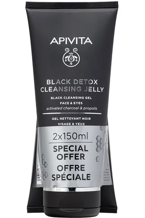 APIVITA | LIMPIADOR DETOX NEGRO con carbón activo y propóleo 2 x 150 ml | Cosmética Facial | Mujer | EN