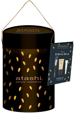 Atashi Set Dd Cream Medio + Contorno + Iluminador + Brocha