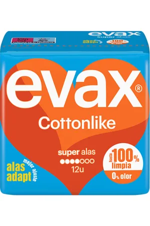 EVAX Compresas Cottonlike Alas Súper (12 Uds.)