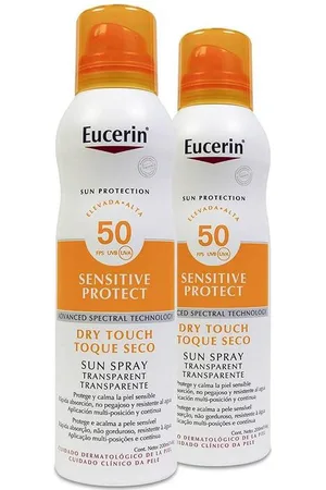 Eucerin Duplo Protector Solar Spray Transparente Toque Seco Fps50+, 2 Unidades X 200 Ml