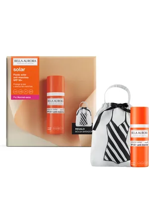 Bella Aurora Pack Protector Solar SPF 50+ 50 ml + Bolsa Bañador, para Piel Normal-Seca, Crema Solar Facial Antimanchas, Crema Protectora Solar, Bloqueador Solar, Absorción Rápida, Calma la Piel