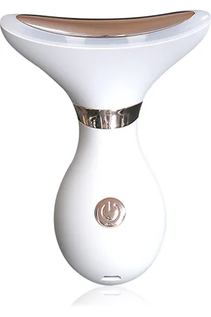 DAM Instrumento de belleza, cuidado de la piel, 5 en 1: calor, vibración y tratamiento de luz LED triple. 8,9x5x12,4 Cm. Color: Blanco