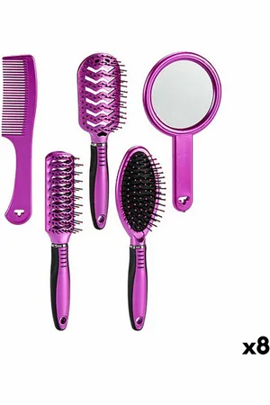 Berilo Set de Peines/cepillos Morado Plástico (8 Unidades) - Mejora Tu Imagen