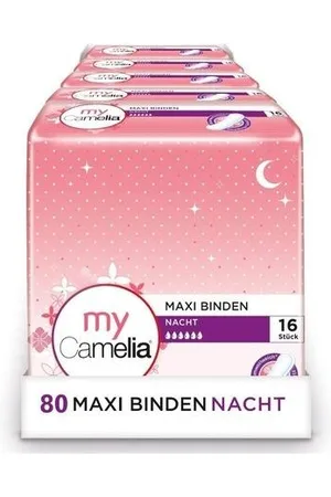 Camelia Maxi Night Pads Self-Adhesive 16 Pieces