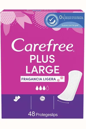 Carefree PLUS LARGE protector fragancia ligera 48 u
