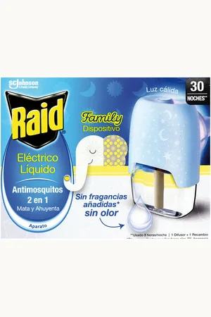 Raid FAMILY ANTIMOSQUITOS aparato + recambio 30 noches
