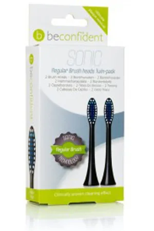 Beconfident SONIC TOOTHBRUSH HEADS REGULAR BLACK lote 2 pz