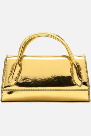 MISAKO Munay bolso de mano de fiesta con bandolera extraíble y acabado metalizado