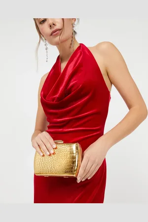MISAKO Ilse bolso de mano de fiesta con correa animal print metalizado