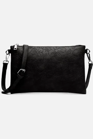 MISAKO Monoflor bolso bandolera pequeño con asa de mano con grabado floral
