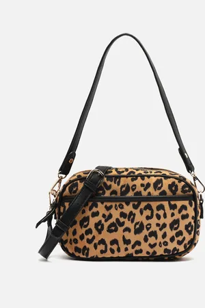 MISAKO Abi bolso de hombro pequeño con asa bandolera extraíble y estampado animal print