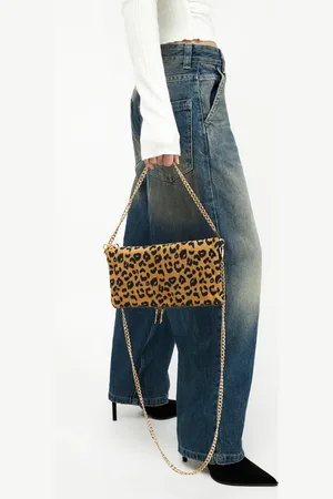 MISAKO Abigail bolso de hombro pequeño con solapa y bandolera extraíble animal print