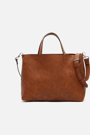 MISAKO Deva bolso tote mediano con grabado floral y asa bandolera extraíble