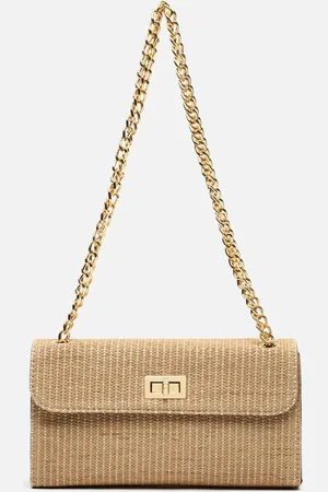 MISAKO Elizi bolso bandolera pequeño efecto rafia con cadena