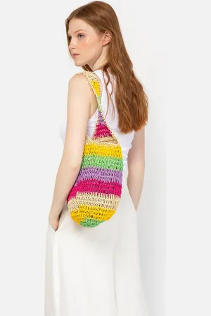 MISAKO Legi bolso de hombro efecto rafia
