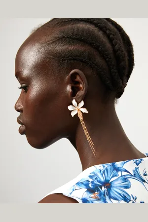 MISAKO Lavanda pendientes largos en forma de flor