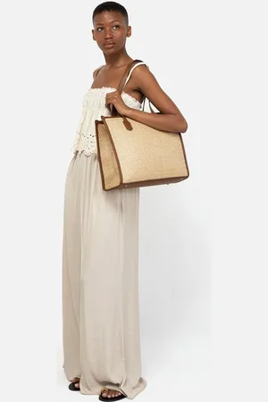 MISAKO Segus bolso shopper grande efecto rafia