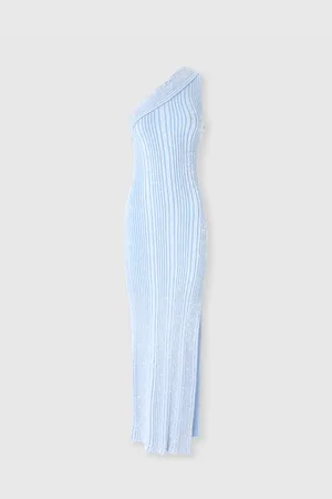 Missoni Vestido largo de canalé de un solo hombro con lentejuelas y abertura, Mujer, , Talla: 38