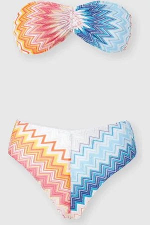 Missoni Bikini bandeau en mezcla de viscosa lamé en zig zag, Mujer, , Talla: 40