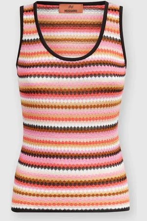 Missoni Camiseta de tirantes de algodón y viscosa a rayas, Mujer, , Talla: 40