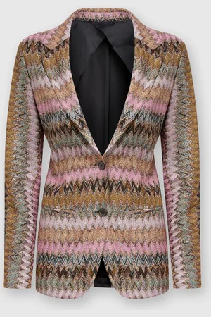 Missoni Blazer de punto de viscosa con chevron Lamé, Mujer, , Talla: 40
