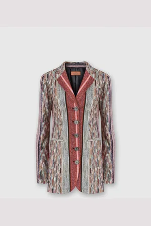 Missoni Blazer largo de viscosa lamé a rayas, Mujer, , Talla: 40
