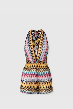Missoni Mono corto de encaje de viscosa lamé, Mujer, , Talla: 44