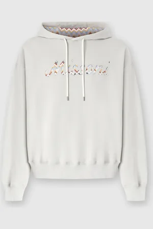 Missoni Sudadera de algodón con capucha, aplicación en zig zag y logotipo, Hombre, , Talla: M