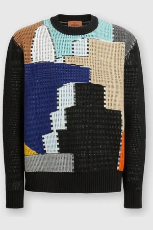 Missoni Jersey de lana de cuello redondo con incrustaciones, Hombre, & Multicolor, Talla: 48