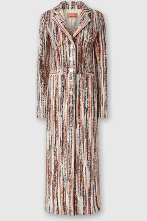 Missoni Abrigo de mezcla de lana, mohair y alpaca a rayas, Mujer, , Talla: 40