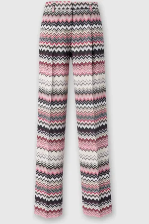 Missoni Pantalón clásico con estampado de lamé dentado en zig zag, Mujer, , Talla: 40