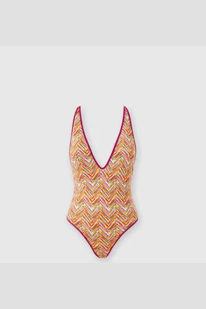Missoni Bañador reversible de una pieza con estampado y escote en pico, Mujer, , Talla: 40