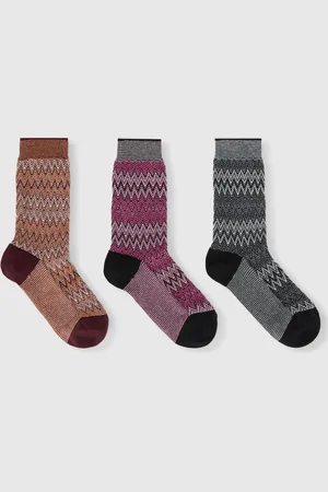 Missoni Juego de 3 calcetines en zig zag, Mujer, , Talla: L