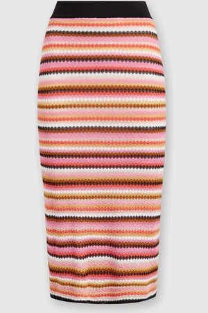 Missoni Falda midi de algodón y viscosa en zigzag, Mujer, , Talla: 40