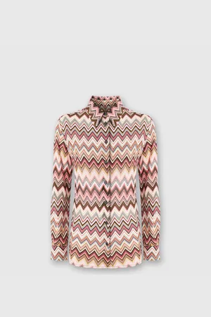 Missoni Camisa de algodón y viscosa en zig zag, Mujer, , Talla: 40