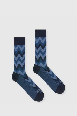 Missoni Calcetines de mezcla de algodón en zig zag con logotipo, Hombre, , Talla: S