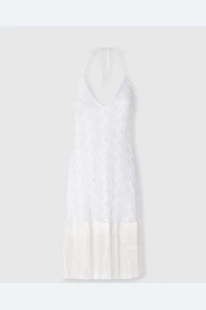 Missoni Vestido encubridor de viscosa lamé en zig zag con flecos, Mujer, , Talla: 40