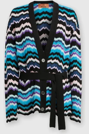 Missoni Cárdigan y cinturón con estampado griego en zigzag, Mujer, , Talla: 40