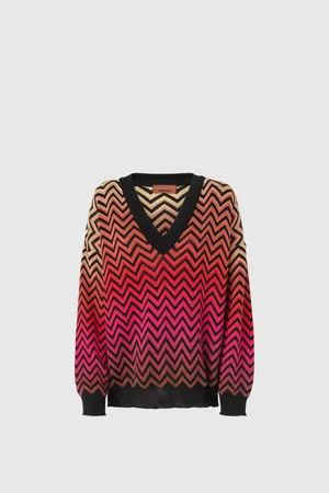 Missoni Jersey oversize de chevron degradado con cuello en V, Mujer, , Talla: 40