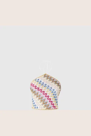 Missoni Top de encaje de viscosa lamé con escote halter, Mujer, , Talla: 42