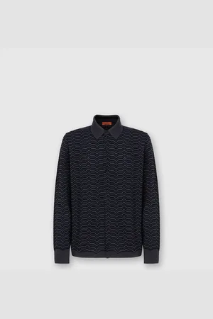 Missoni Camisa de punto de lana y viscosa con ondas, Hombre, & Gris, Talla: 48