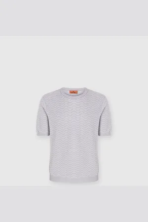 Missoni Camiseta de cuello redondo de lana con motivo de ondas, Hombre, , Talla: 44