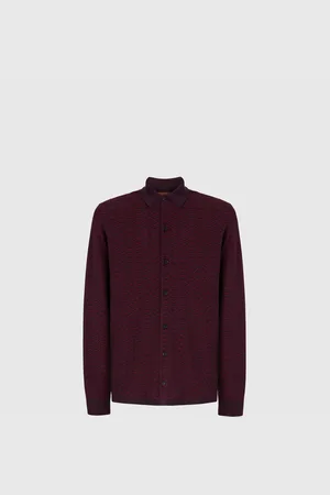 Missoni Camisa de lana virgen y viscosa con estampado de ondas, Hombre, , Talla: 48